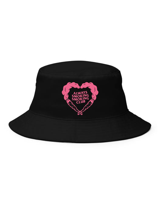 Smoking Heart Logo Bucket Hat Black/Pink