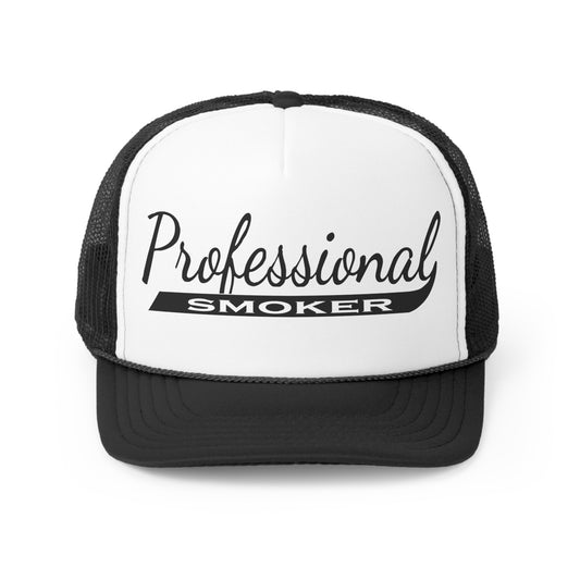 Professional Smoker Mesh Trucker Hat Black/White